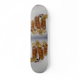 Iced tea in glass tumbler with lemon slice skateboards