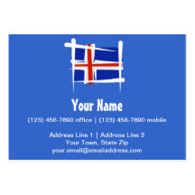 Iceland Brush Flag Business Card