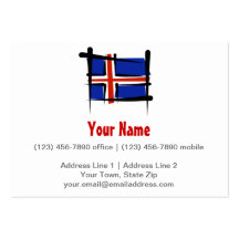 Iceland Brush Flag Business Card Templates