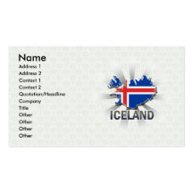 Iceland Flag Map 2.0 Business Card