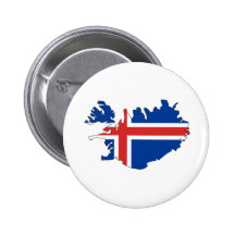Iceland Flag Map full size Pinback Buttons