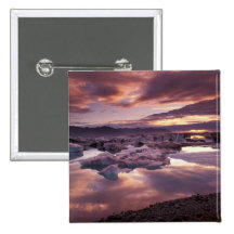 Iceland, Jokulsarlon Lagoon, Landscape Pinback Button