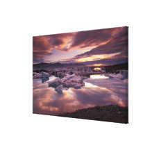 Iceland, Jokulsarlon Lagoon, Landscape Gallery Wrapped Canvas