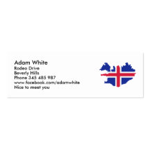 Iceland map flag business card