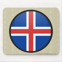 Iceland quality Flag Circle Mouse Mats
