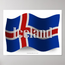 Iceland Waving Flag Posters