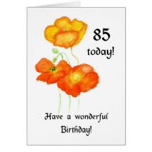 Icelandic Poppies 85th Birthday Card