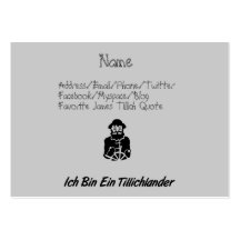 Ich Bin Ein Tillichlander Business Card