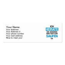 Ich heirate die anderen sind nur zum saufen hier business card template