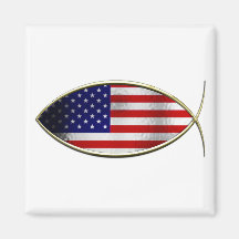 Ichthus - American Flag Fridge Magnets