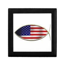 Ichthus - American Flag Trinket Boxes