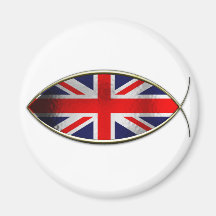 Ichthus - British Flag Magnet