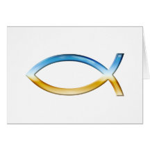Ichthus - Christian Fish Symbol  Sky & Ground Greeting Card