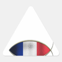 Ichthus - French Flag Triangle Stickers