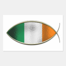Ichthus - Irish Flag Rectangle Stickers