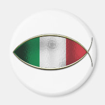 Ichthus - Italian Flag Refrigerator Magnet