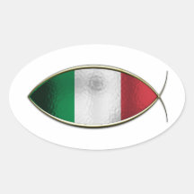 Ichthus - Italian Flag Stickers