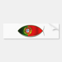 Ichthus - Portugese Flag Bumper Stickers