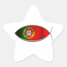 Ichthus - Portugese Flag Star Stickers