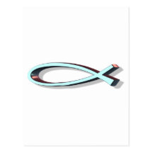 ICHTUS 3D Turquoise Postcard