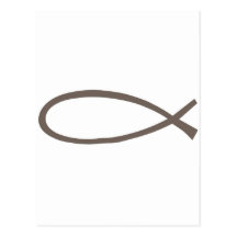 ICHTUS marron fond blanc Postcard