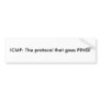 ICMP: The protocol that goes PING! Bumper Stickers