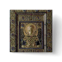 Icon depicting the Archangel Michael Pinback Button