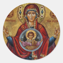 Iconic 15th Century Mary with Christ Child Sticker