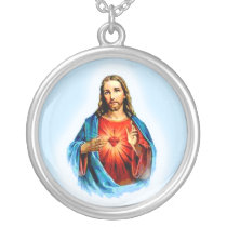 Iconic Image of Jesus with Heart Necklace