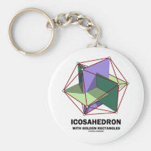 Icosahedron With Golden Rectangles (Geometry) Key Chain