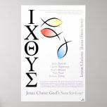 Icthus Fish Symbol English Spelling posters