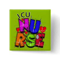 ICU Nurse Gifts, Artsy QRS design Pin