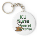 ICU Nurse Powered by Coffee keychains