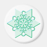Icy Aqua Christmas Winter Snowflake Refrigerator Magnet