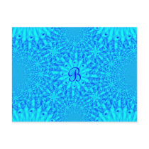 Icy Blue Fractal Monogram B Post Card