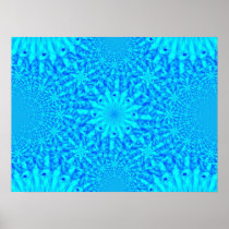 Icy Blue Fractal Monogram Blank