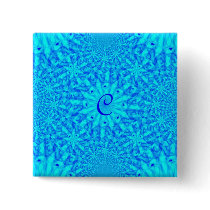 Icy Blue Fractal Monogram C Pin