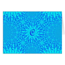 Icy Blue Fractal Monogram C Greeting Card