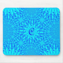 Icy Blue Fractal Monogram C Mouse Pads