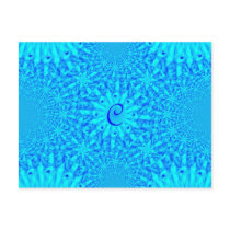 Icy Blue Fractal Monogram C Postcard