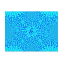 Icy Blue Fractal Monogram E Postcards
