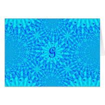 Icy Blue Fractal Monogram G Card