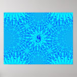 Icy Blue Fractal Monogram I posters
