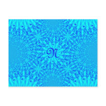 Icy Blue Fractal Monogram N Postcards