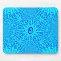 Icy Blue Fractal Monogram O Mouse Pad