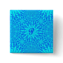 Icy Blue Fractal Monogram P Pin