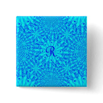 Icy Blue Fractal Monogram R Pin