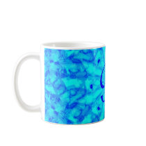 Icy Blue Fractal Monogram R Coffee Mugs