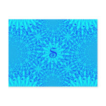 Icy Blue Fractal Monogram S Post Cards