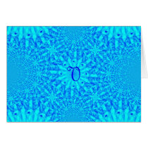 Icy Blue Fractal Monogram V Greeting Card